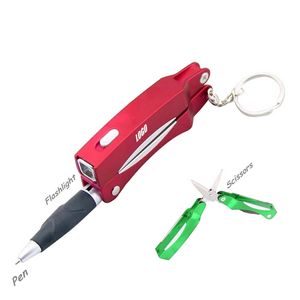 Folded Scissors Pen With Flashlight 19