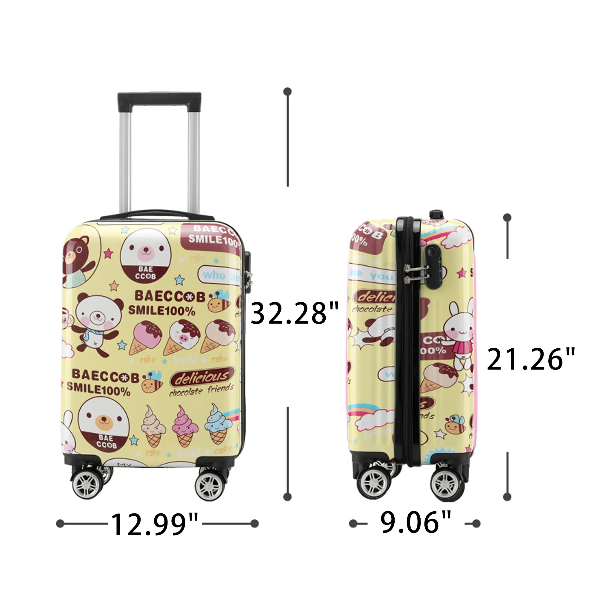 20" Full Color Custom Travel Carry On Luggage 3