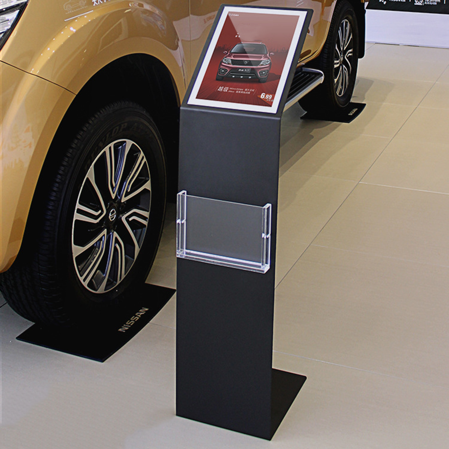 A4 Acrylic Pedestal Sign Holder Floor Stand With Data Box 4