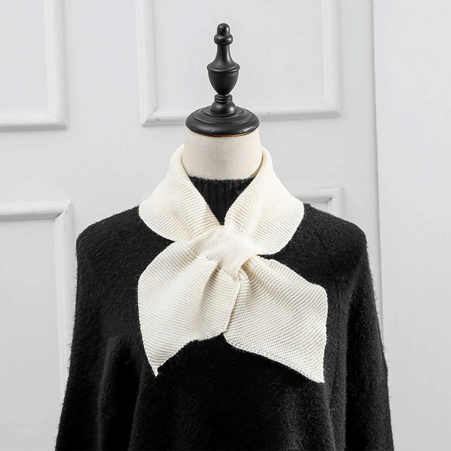 Winter women neck warmer soft knit bow shape colored Scarf 20