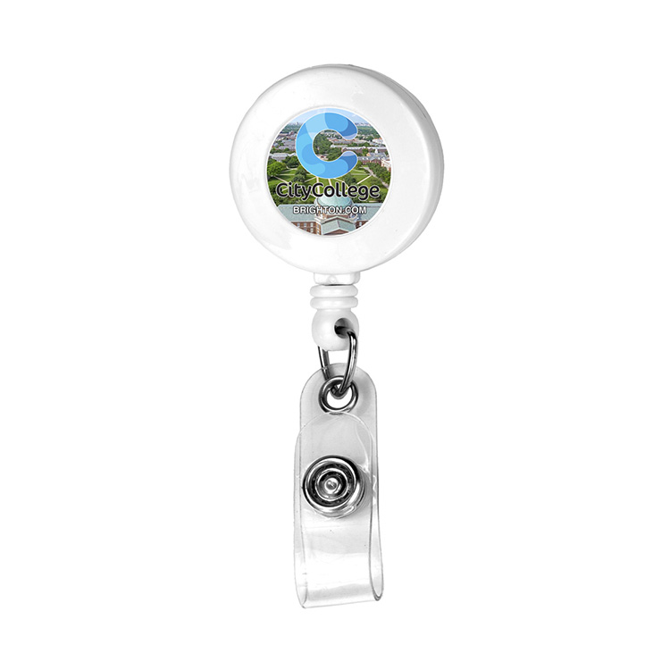 "Bellefontaine VL" 30" Cord Round Retractable Badge Reel and Badge Holder with Rotating Alligator Cl 27
