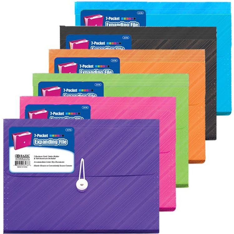7 Pocket Expanding Files - Letter Size Translucent Poly 1
