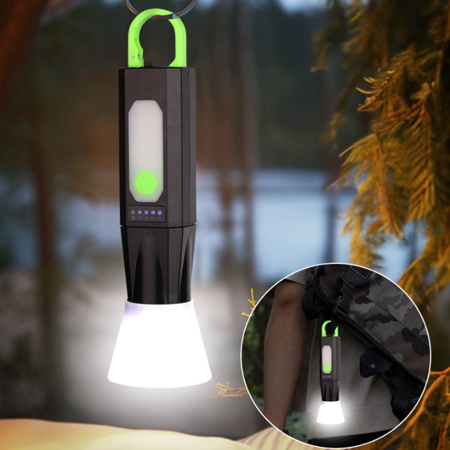 Rechargeable Adjustable LED Camping Flashlight for Emergency 7