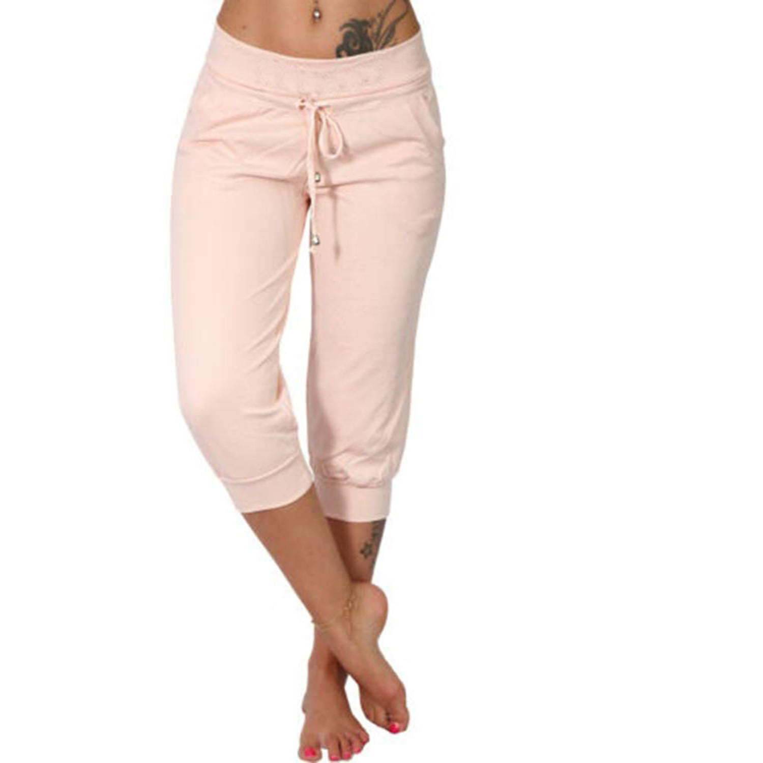 Women's Plus Size Sexy Solid Color Sports Yoga Capri Pants 3