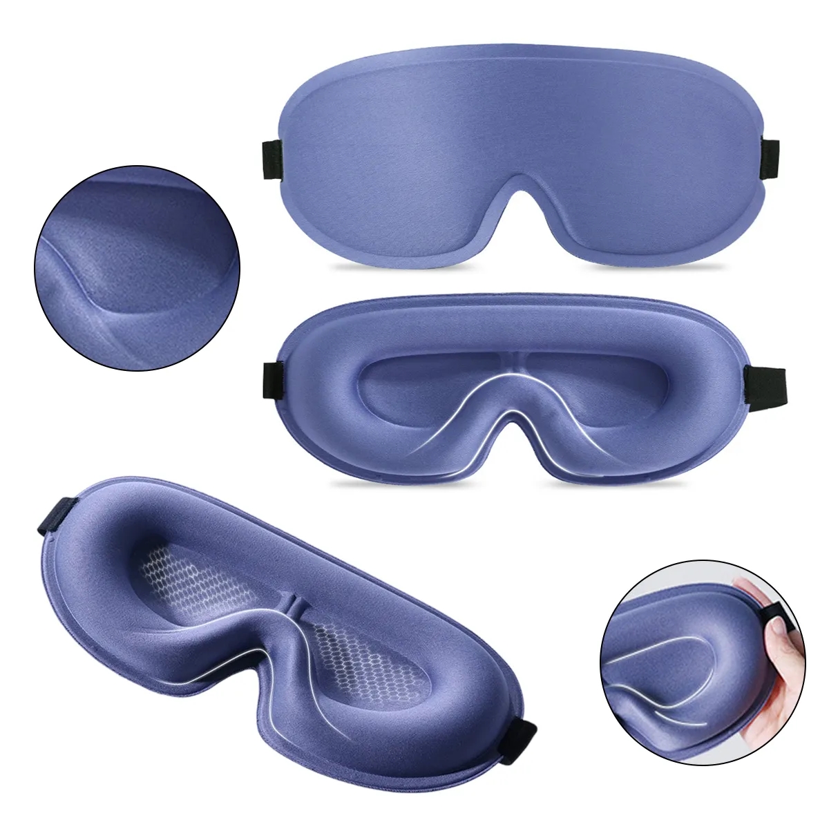 3D Contoured Sleep Mask With Nose Bridge 3