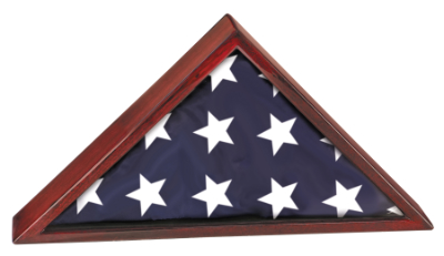 25" x 12 1/2" Rosewood Piano Finish Flag Display Case 2