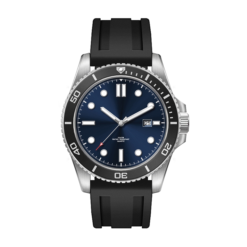 WC5252 42.5MM STEEL SILVER CASE, 3 HAND MVMT, BLUE DIAL, DTE DISPLAY, BK ROTATING BEZEL, SILICONE STRAP, FL 2