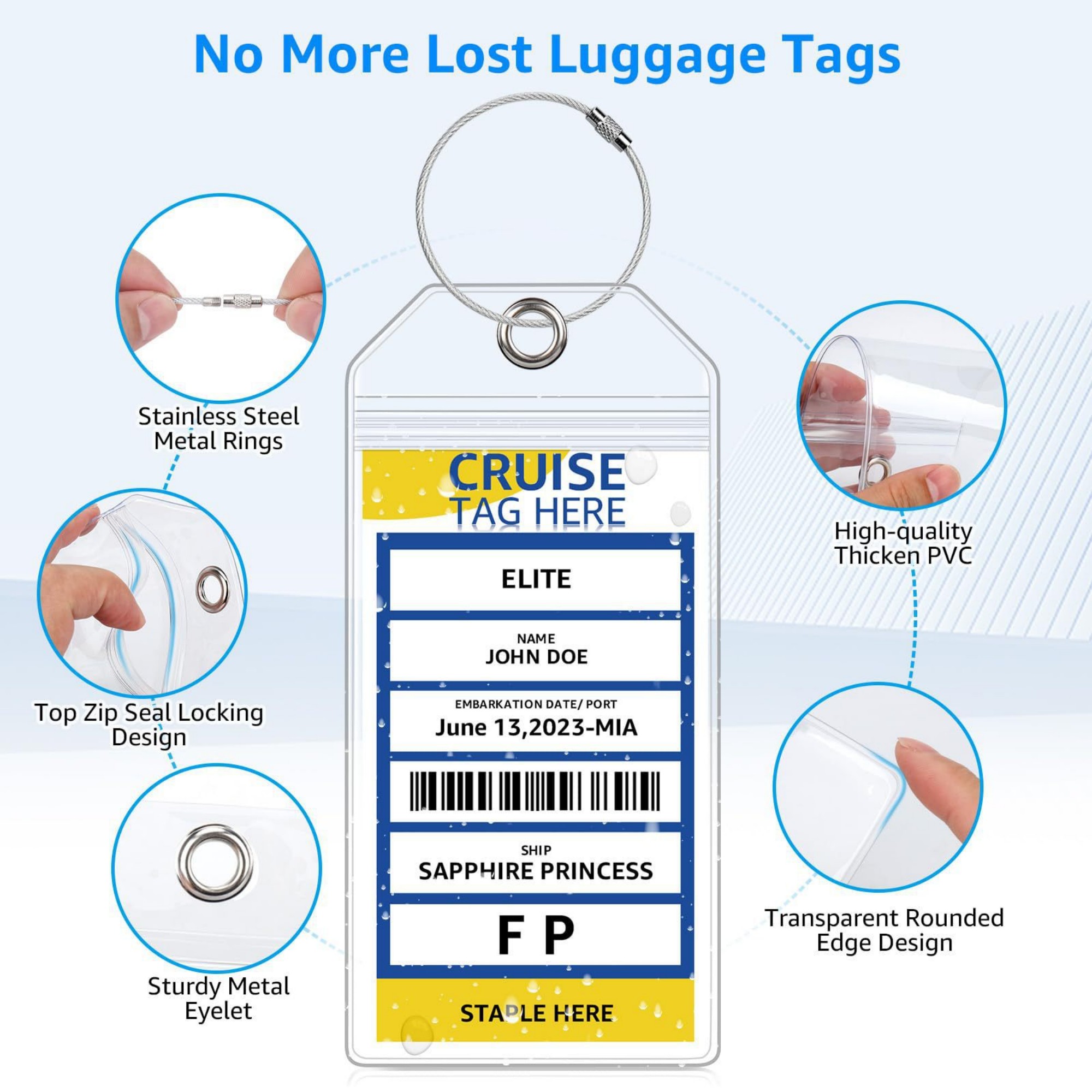 Vertical Clear Luggage Tag 3