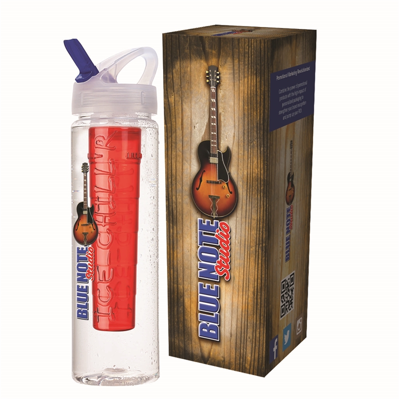 Newport 25 oz. PET Bottle with Flip Spout & Ice Stick 5