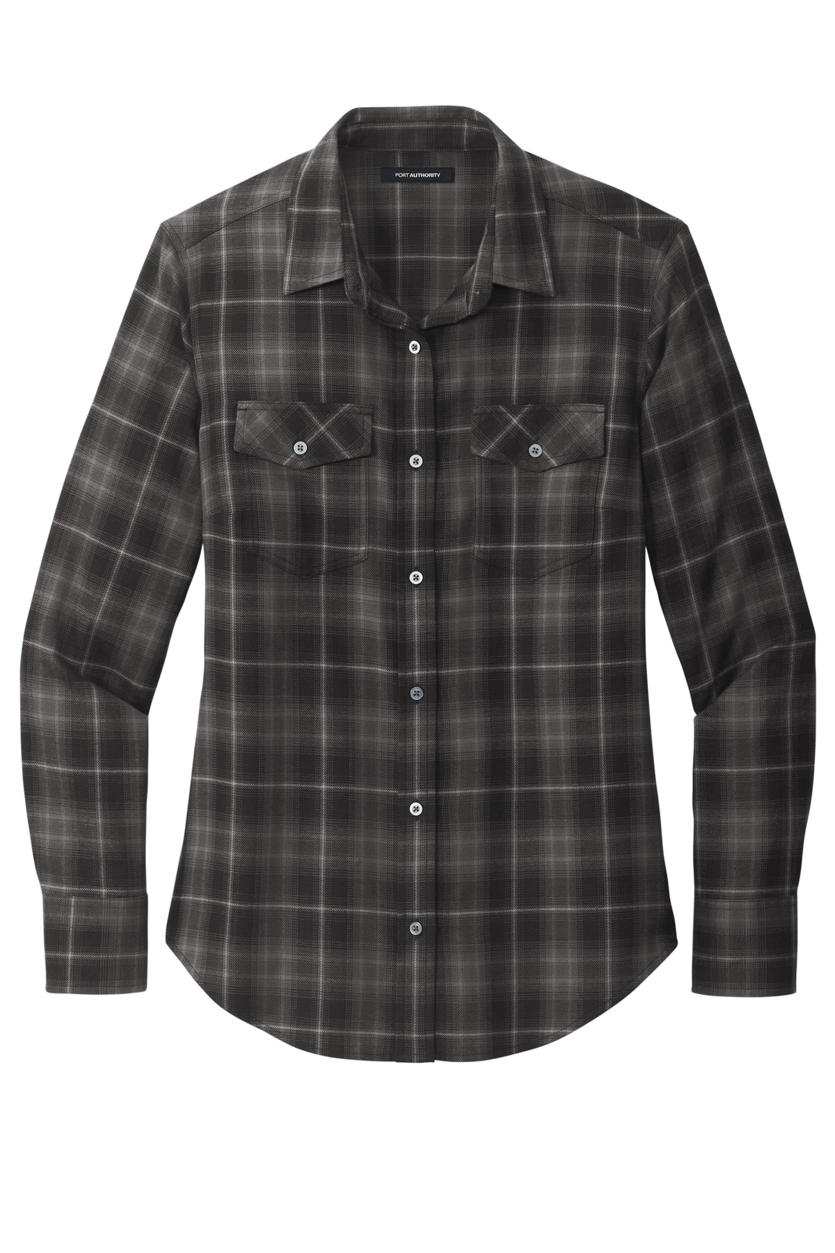 Women's Long Sleeve Ombre Plaid Shirt