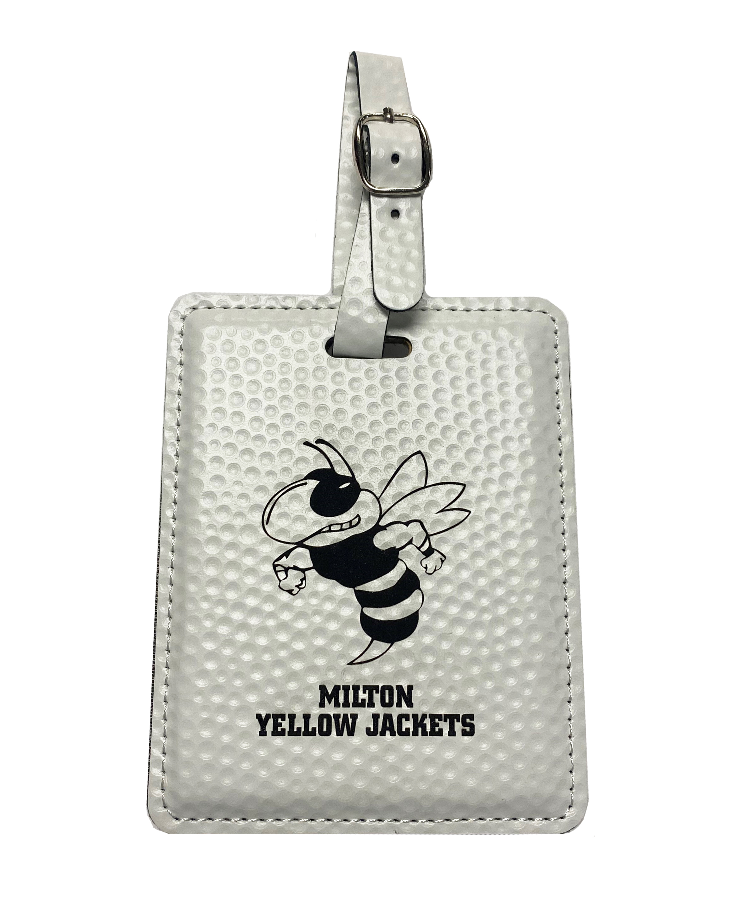 White Golf pattern Leatherette Luggage Tag