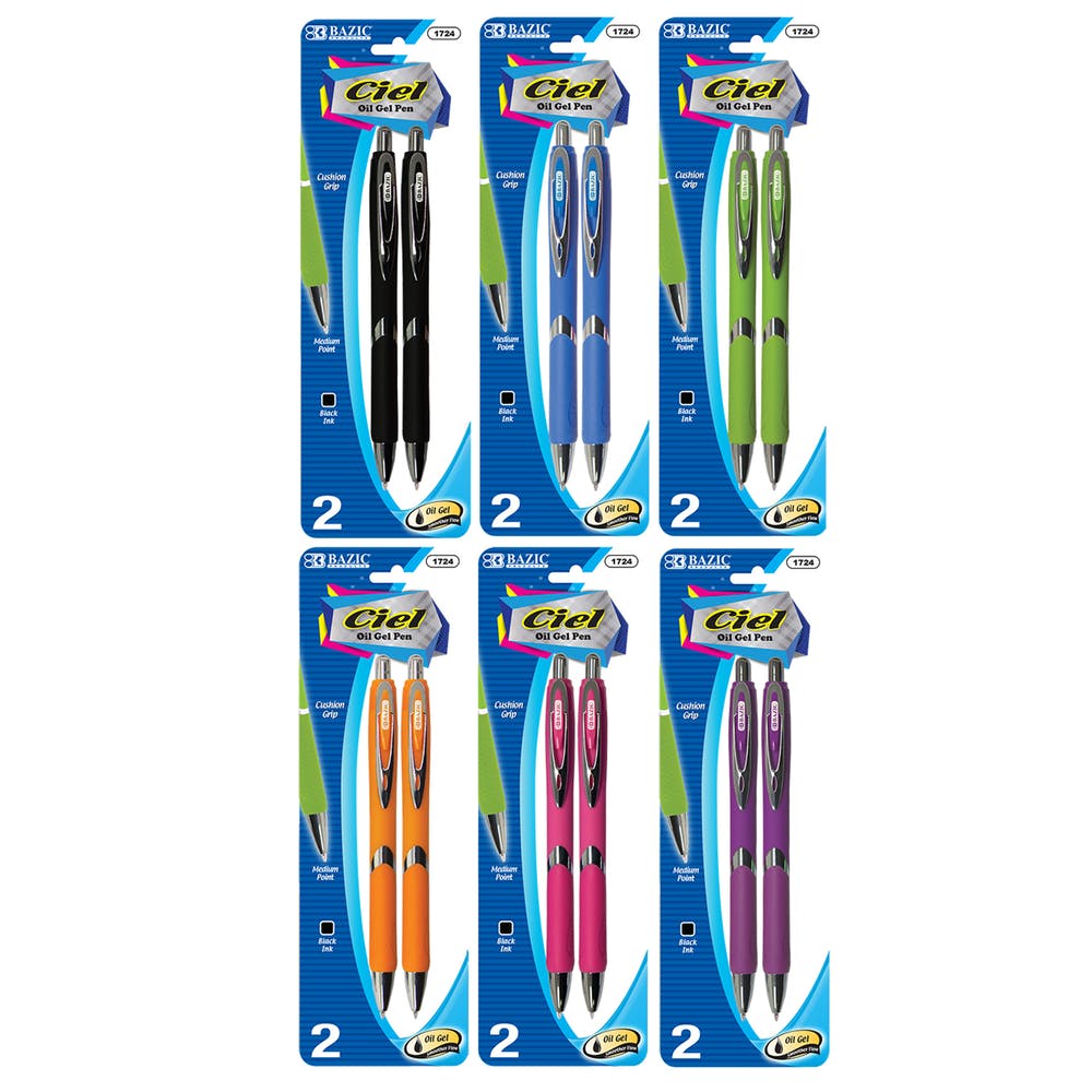 Gel Ink Pens - Black Retractable 2 Pack 2