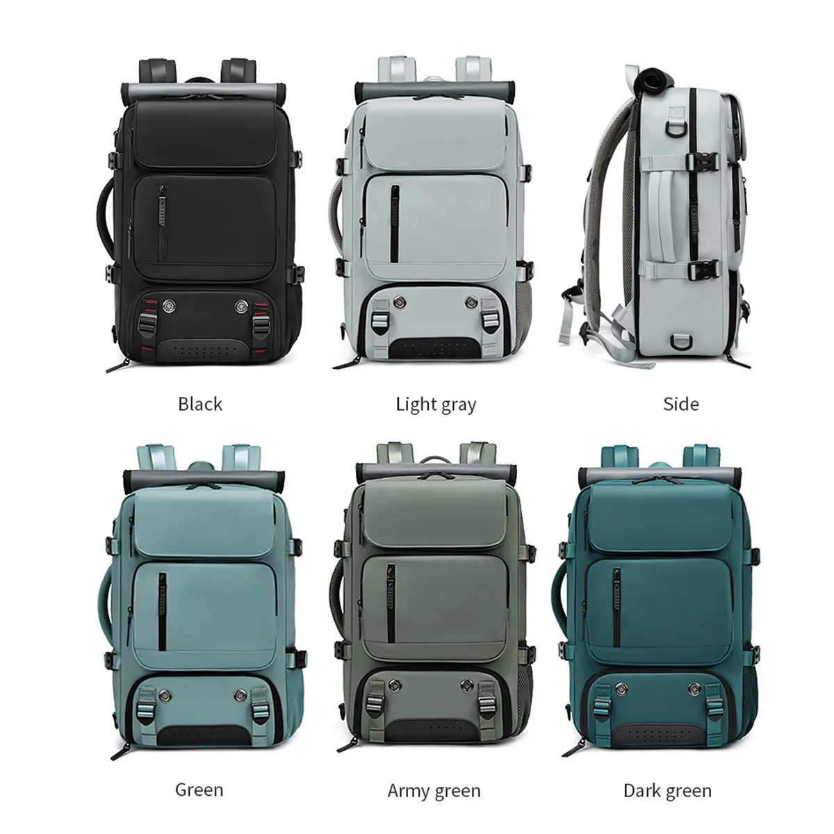 Carry-On Travel Backpack Duffel Bag With Shoe Compartment 3
