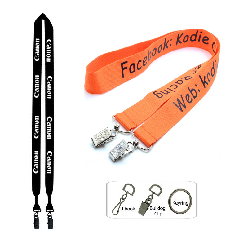 5/8" Polyester Lanyard with Double Bulldog Clip 2