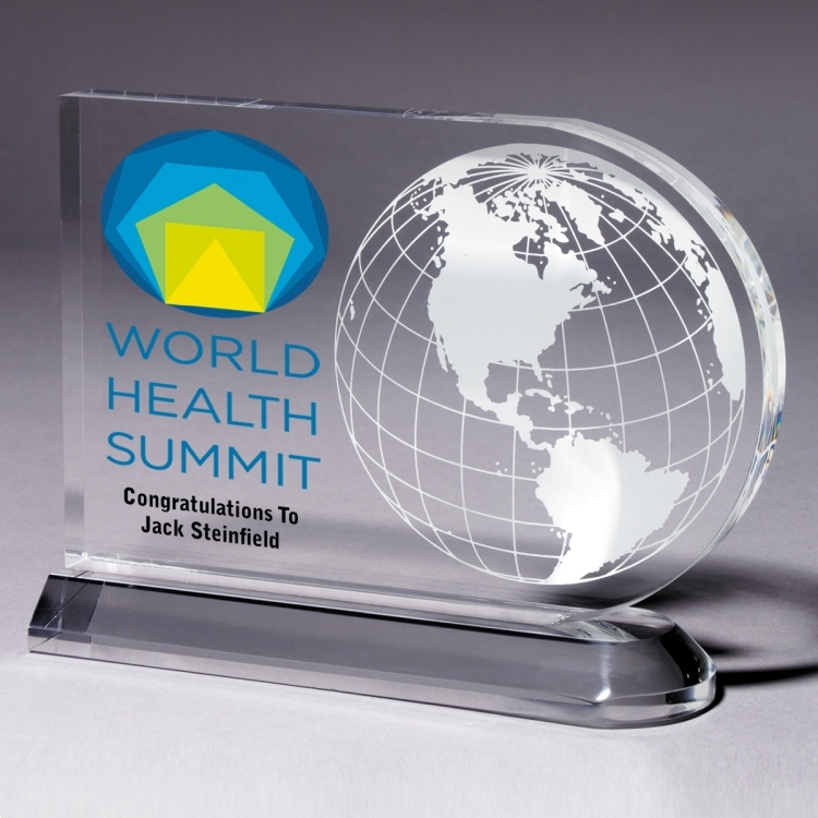 Medium Globe Award - 4 Color Process - (7½" x 5¾" x ¾") 2