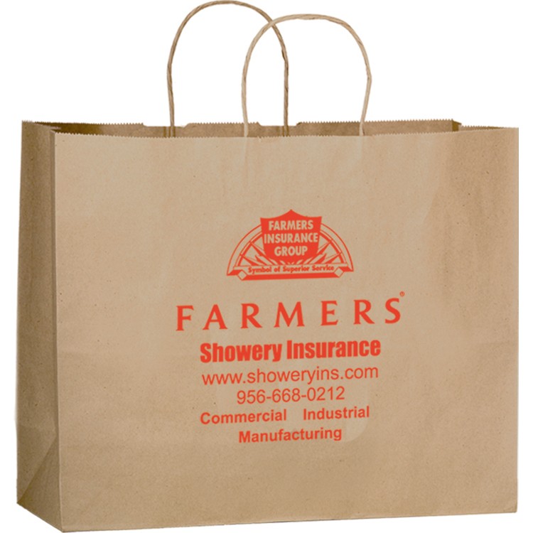 Natural Kraft Paper Shopper with Twisted Paper Handles 1