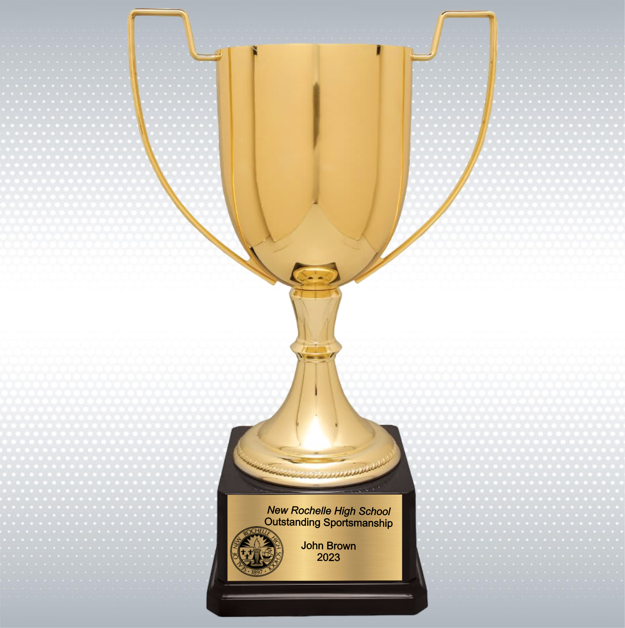 14 1/4" Completed Zinc Cup Trophy on Plastic Base 9