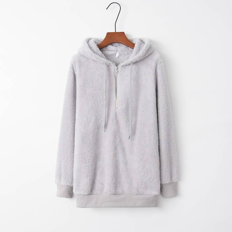 Women's oversized fleece sweatshirt with pockets 6