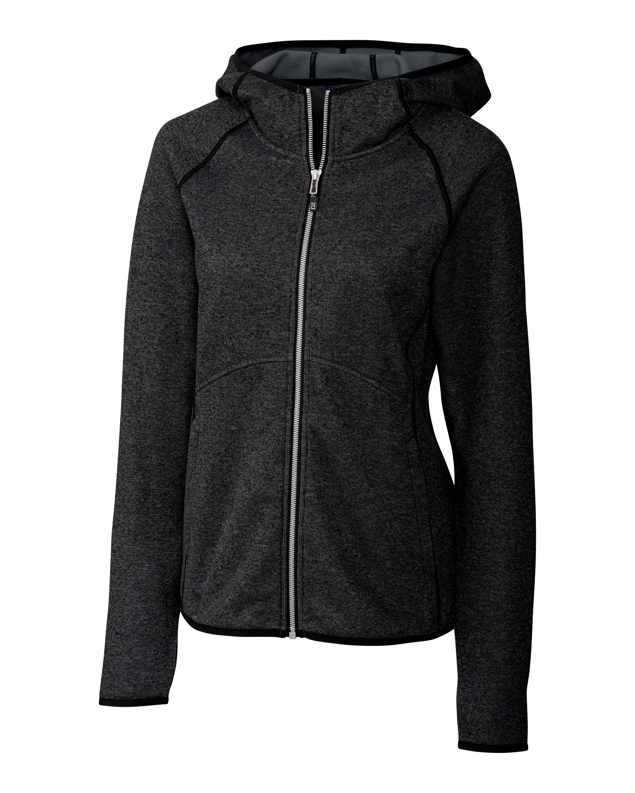 Cutter & Buck Mainsail Sweater-Knit Womens Full Zip Hooded Jacket 44
