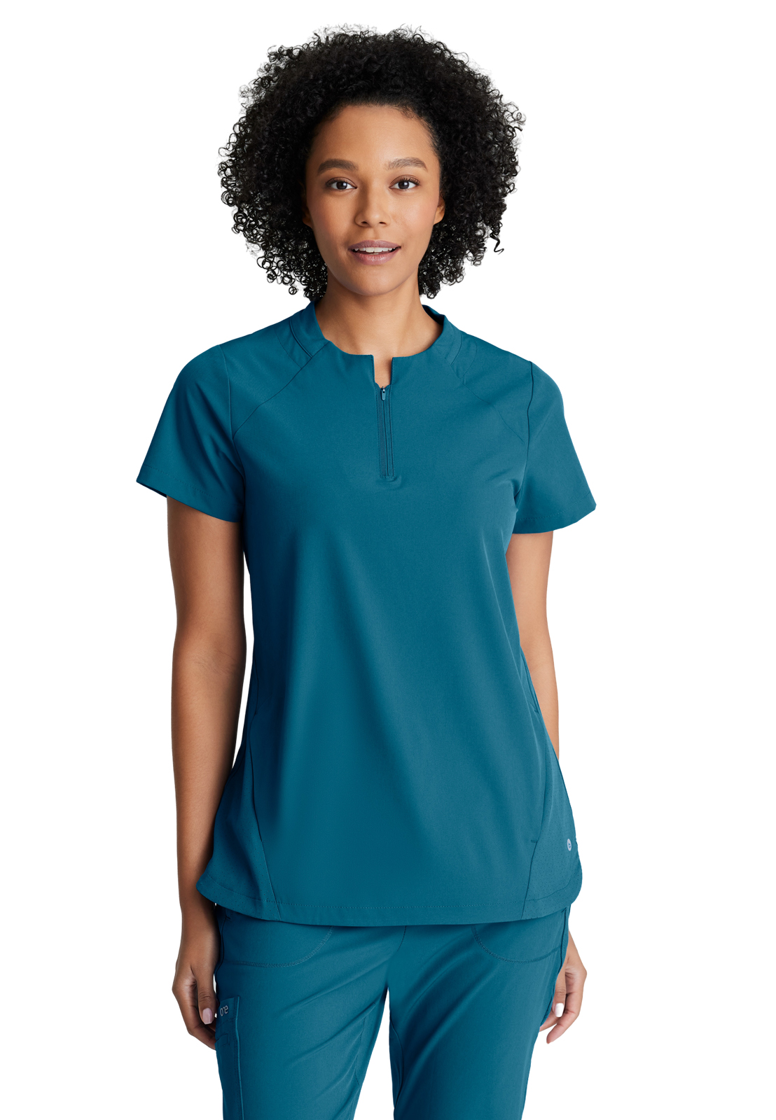 Barco One - Women's Two-Pocket Banded Zip-Collar Flux Scrub Top 27