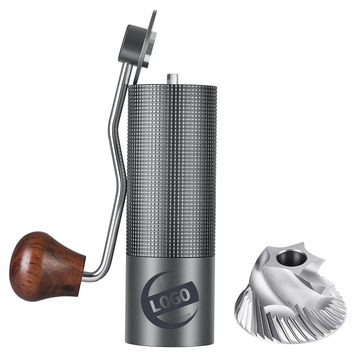 Stainless Steel Manual Burr Hand Coffee Grinder with Crank 5