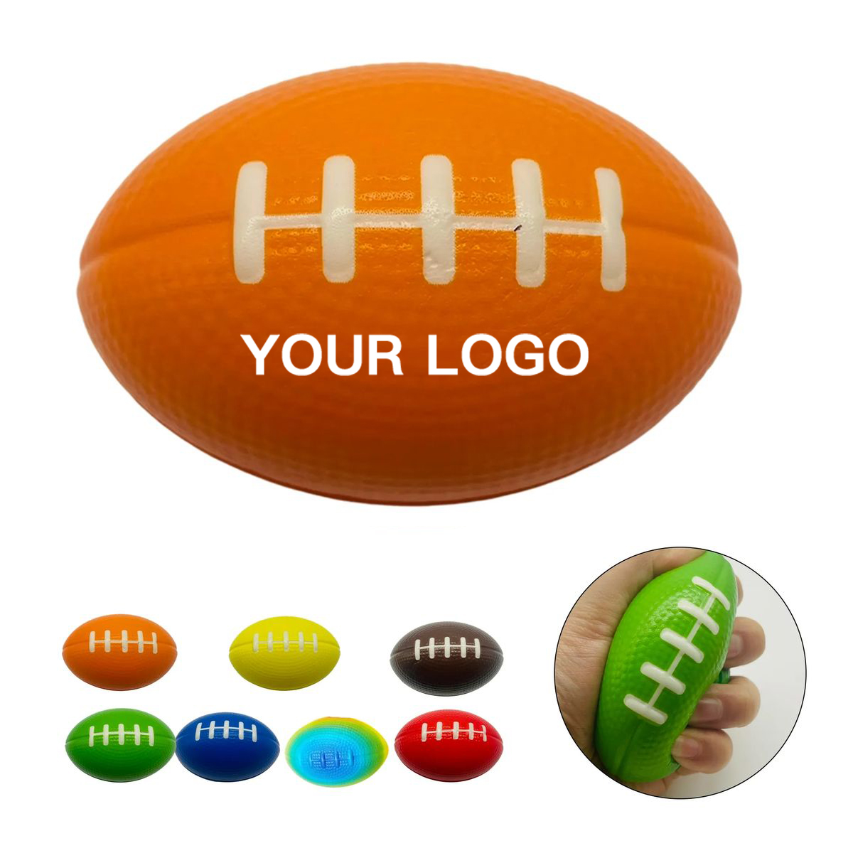 PU Foam Stress Ball Rugby Shape 3.5 Inch 2