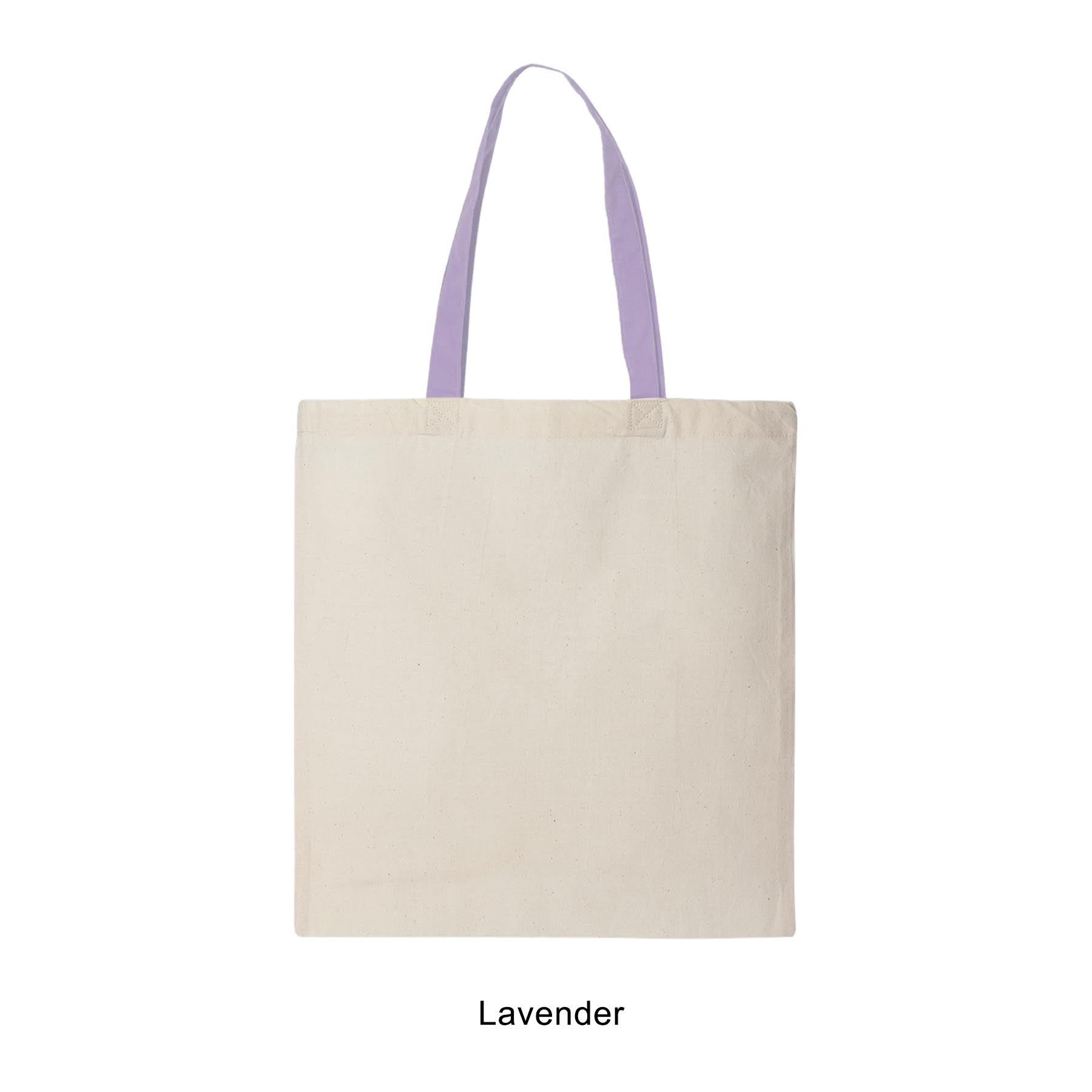 6 oz. 100% Cotton Canvas Tote Bag with Color Handle 8