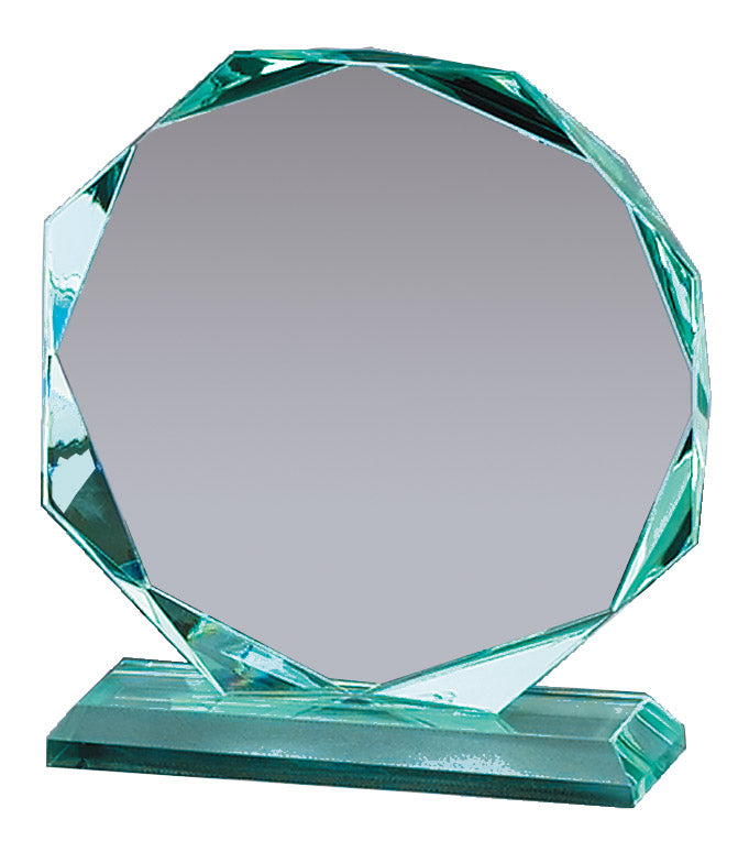 Beveled Jade Glass Octagon Award 3