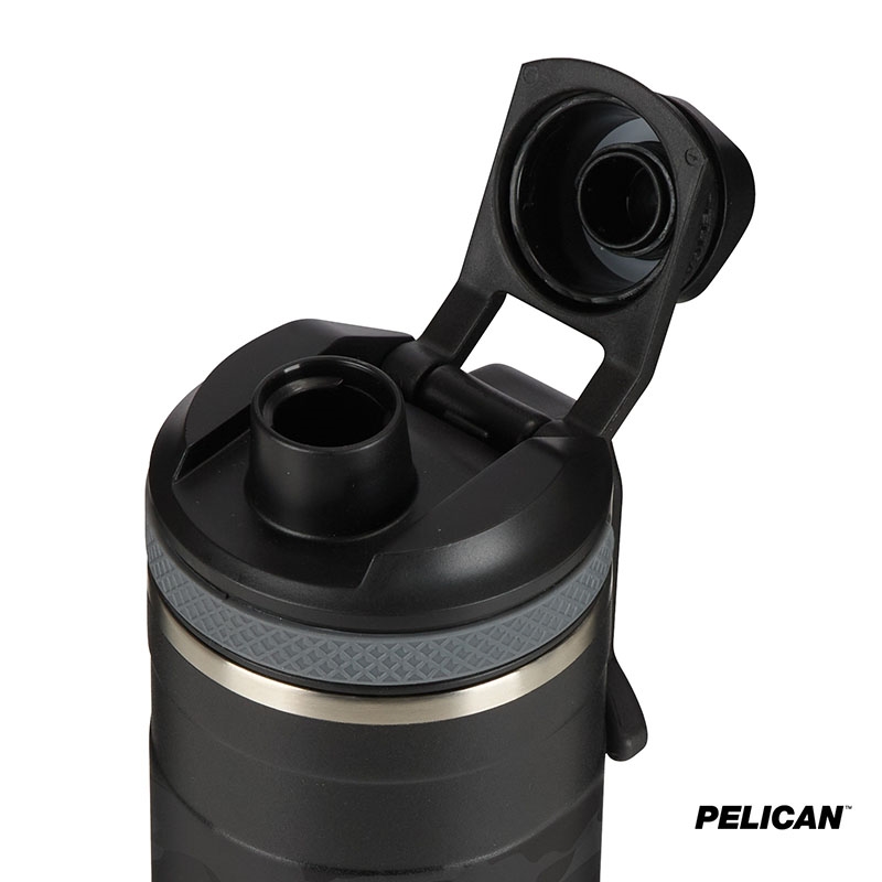 Pelican Pacific™ Chug 26 oz. Recycled Double Wall Stainless Steel Black Camo Water Bottle 13