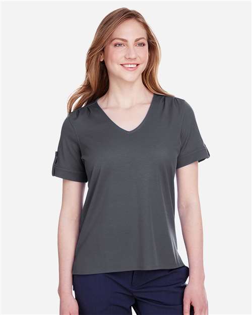 Women's CrownLux Performance® Plaited Rolled Sleeve Shirt - DG20WB 35