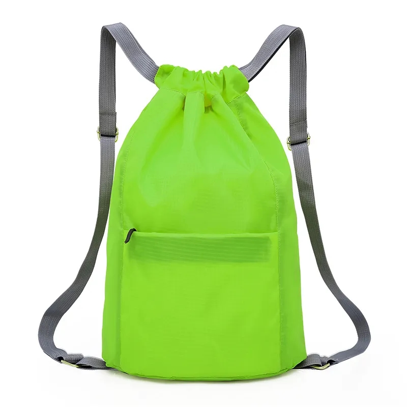 Drawstring Sports Backpack With Zipper 5