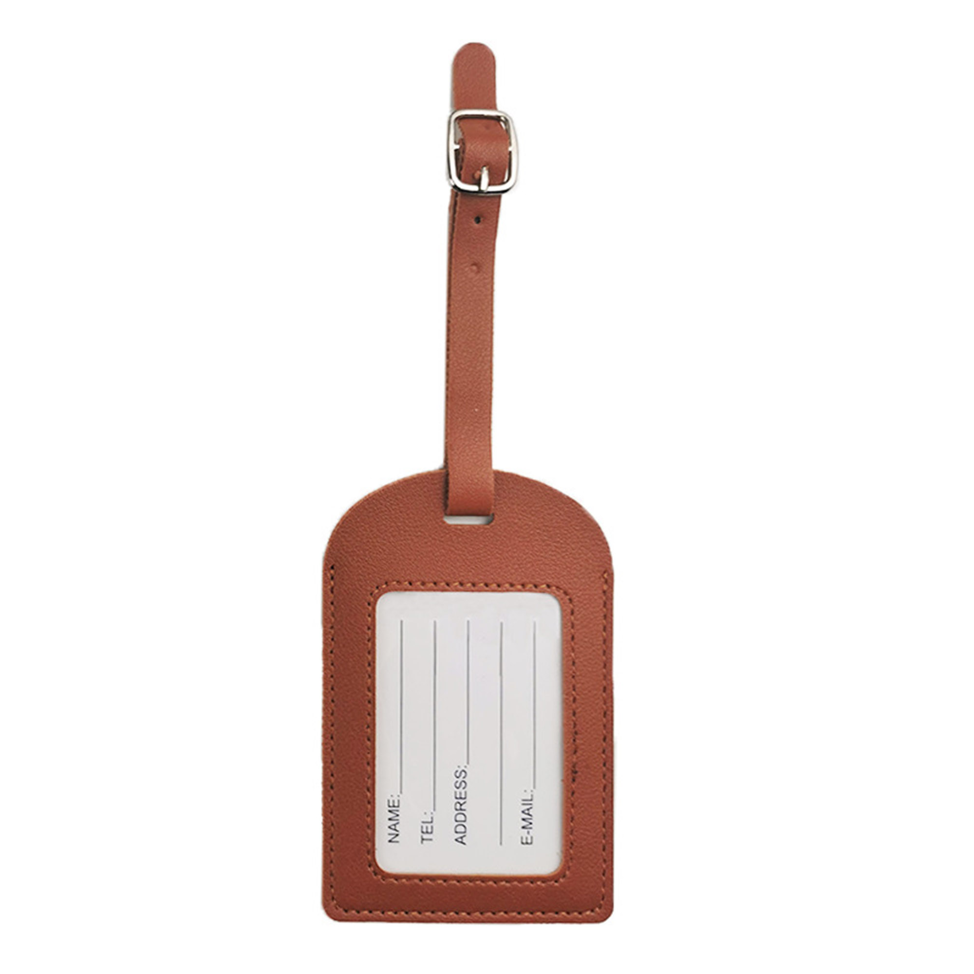 Debossed PU Leather Luggage Tag with Large Visable Window 8