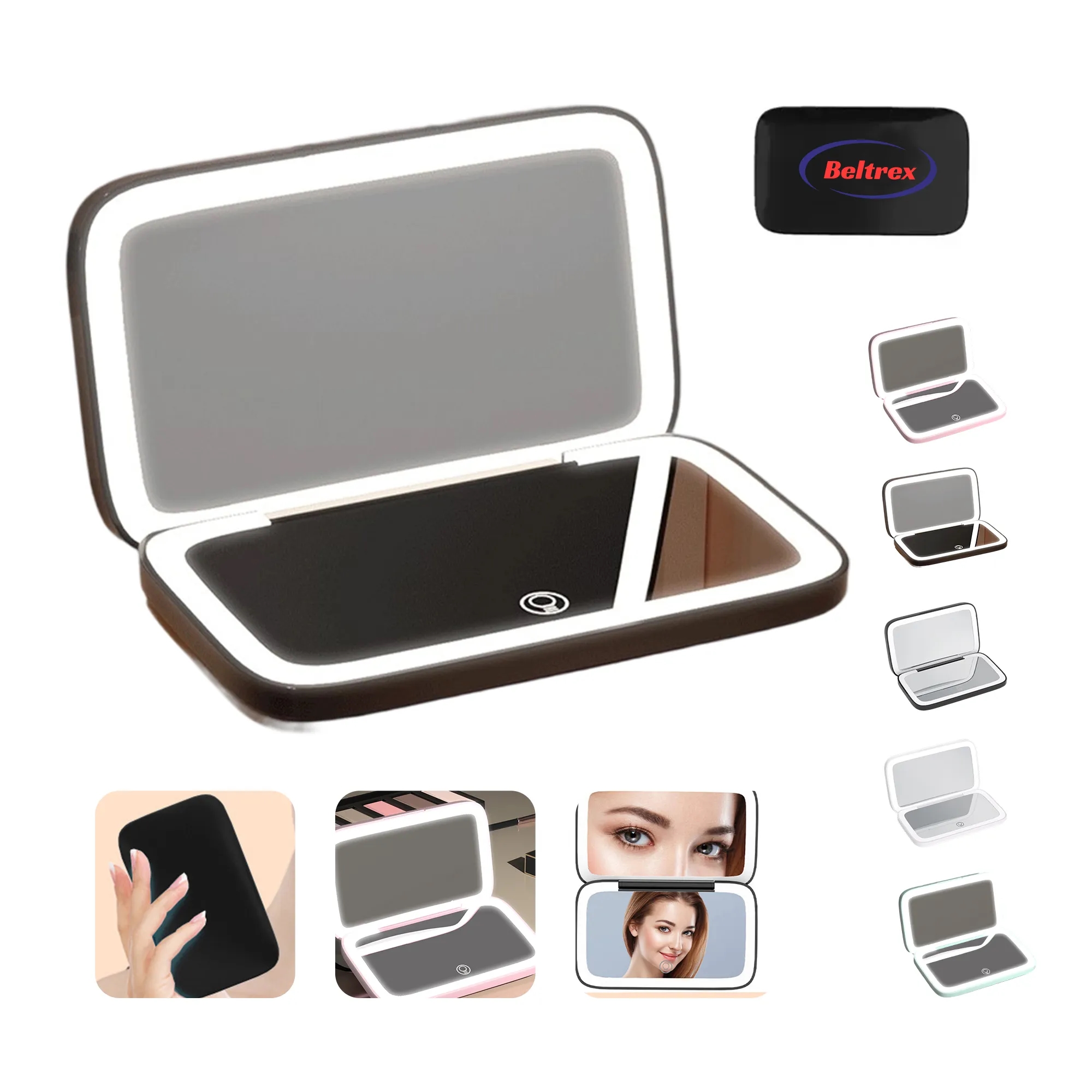 Double-Sided Lighted Makeup Mirror with Adjustable LED 7