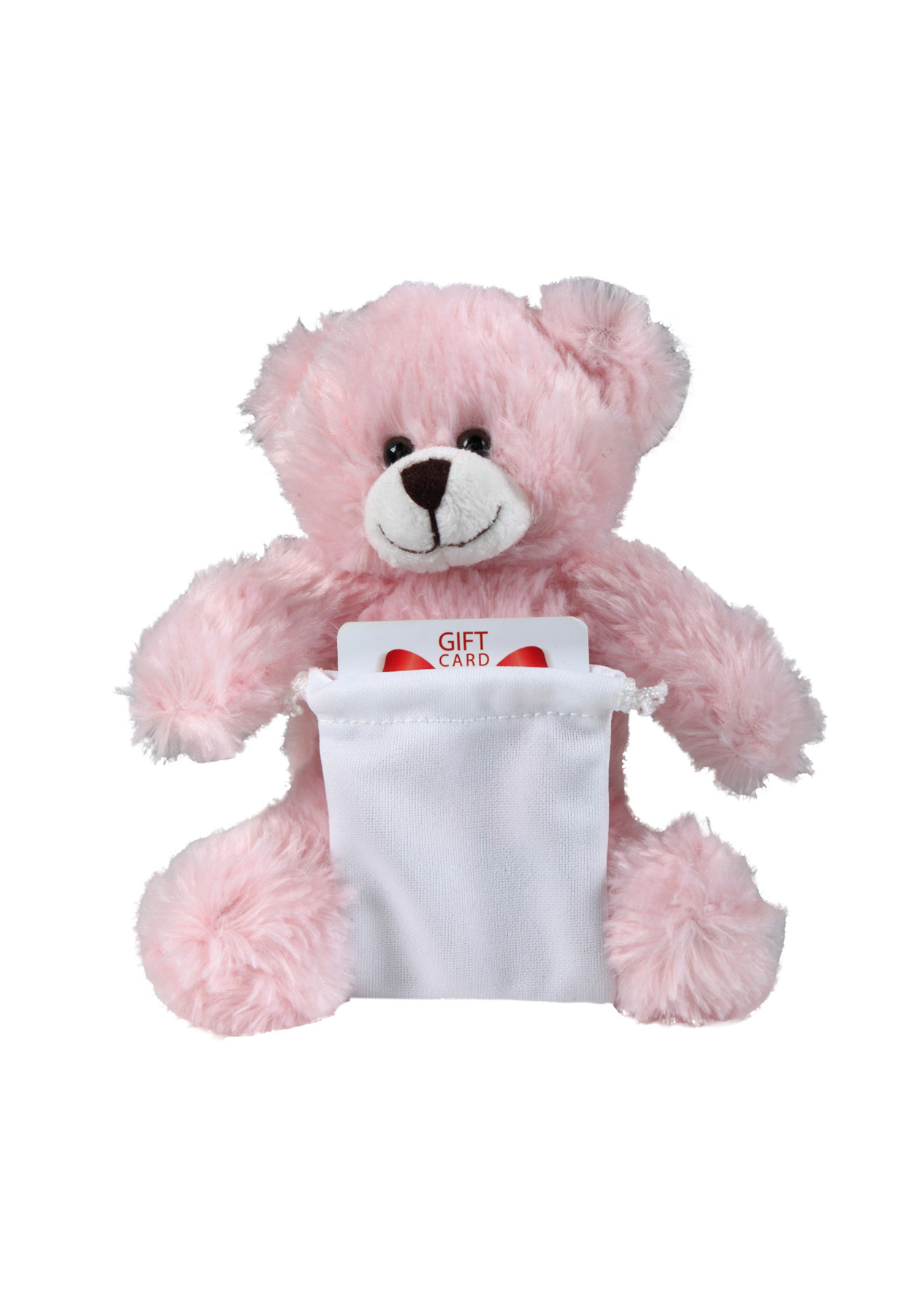soft plush Pink Bear with gift card sack 3