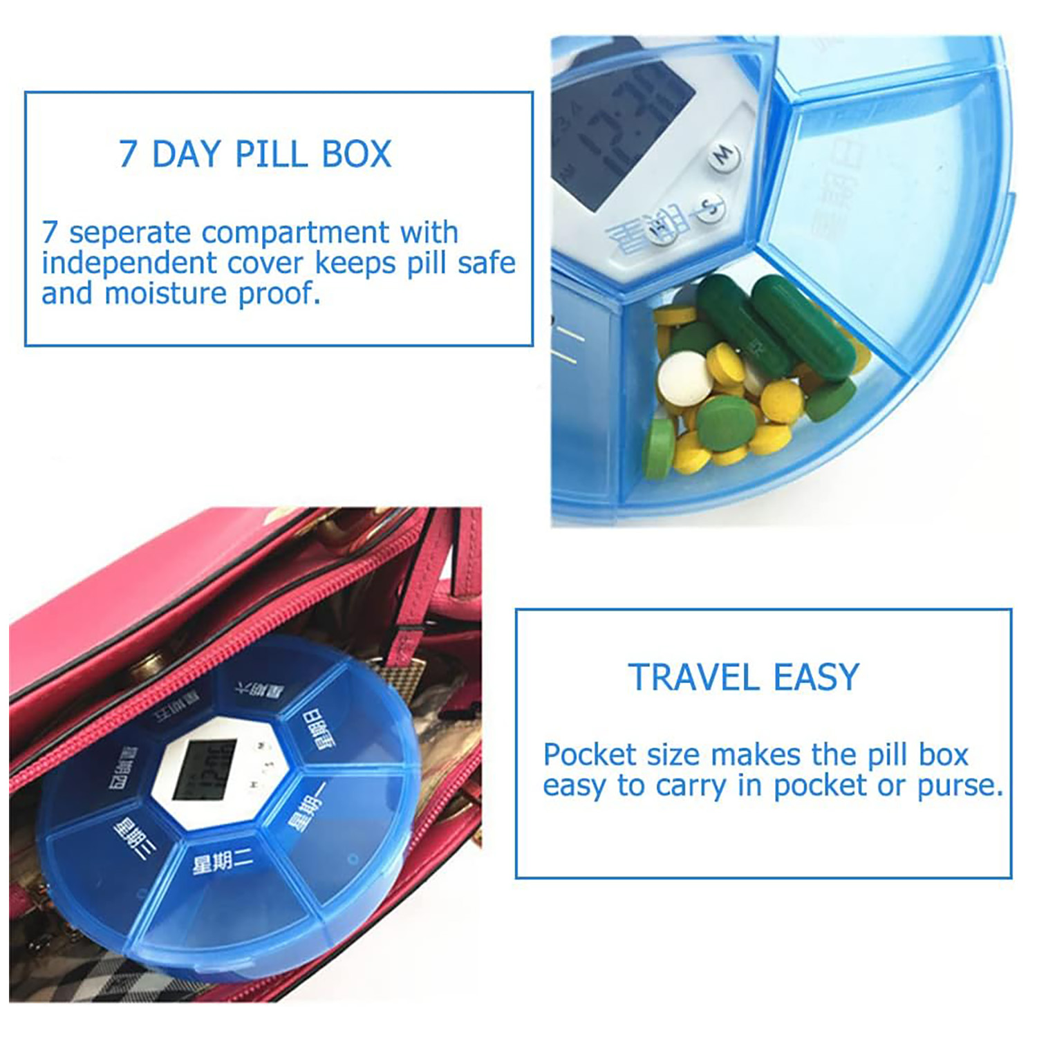 Weekly Pill Box with Alarm 6