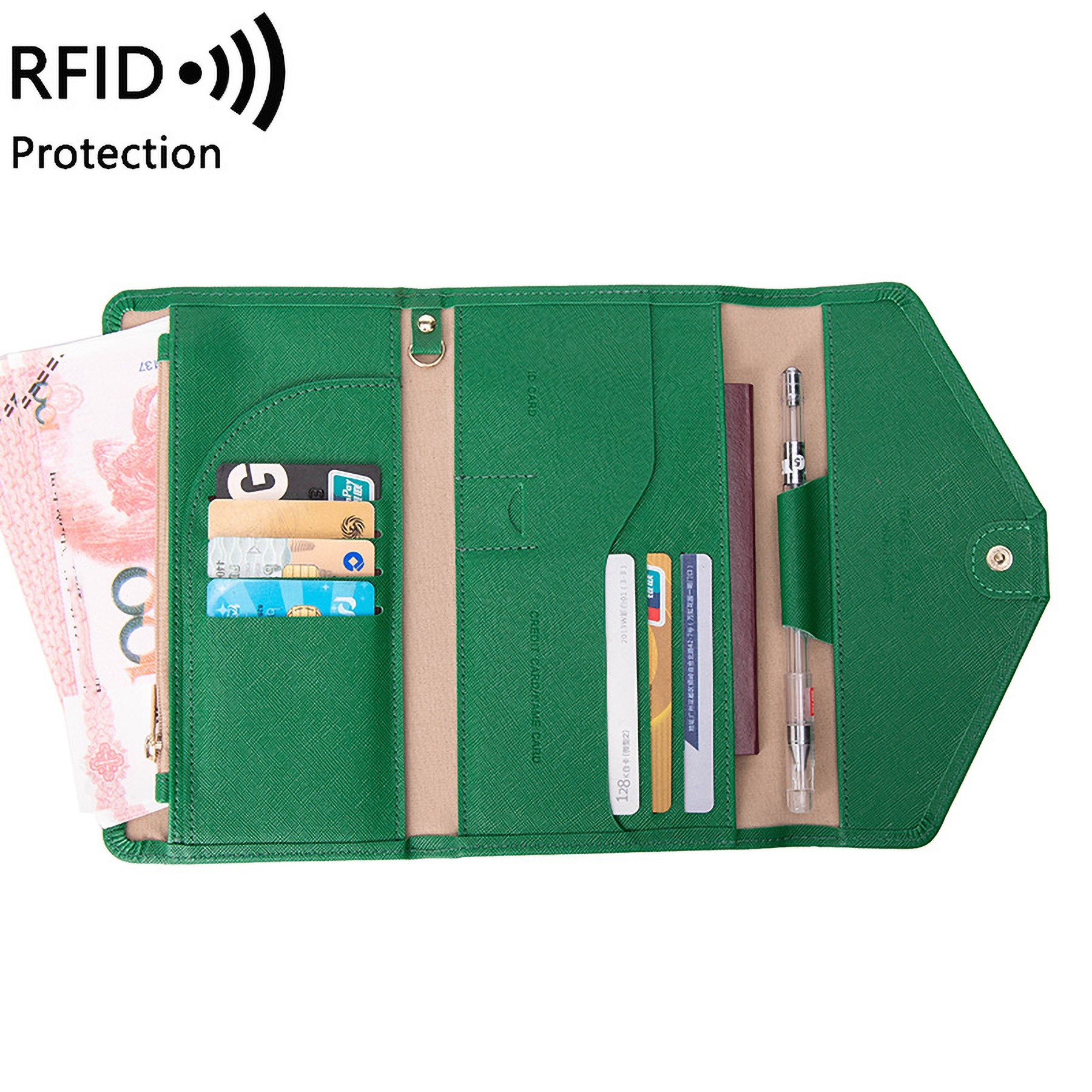 Mulit-Purpose Rfid Blocking Passport Holder Travel Wallet 9