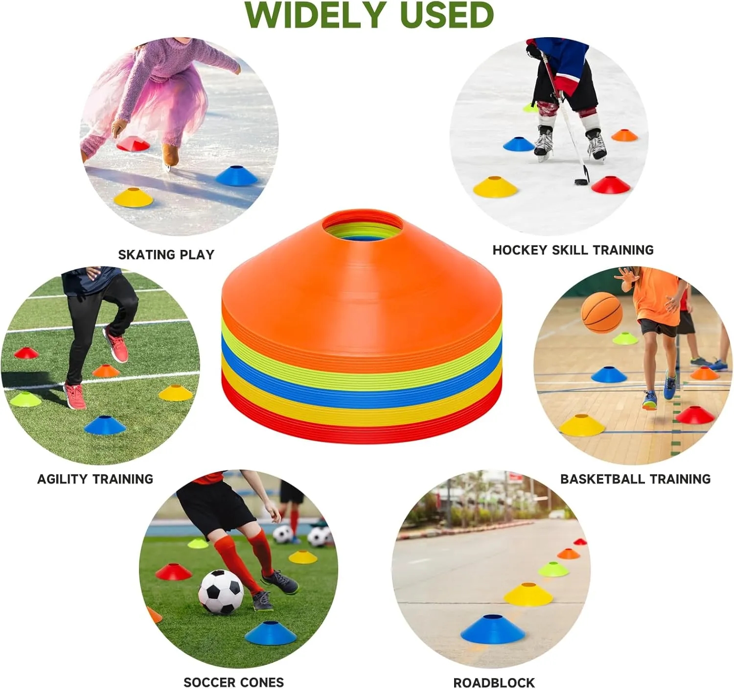 50pcs Set Soccer Cones for Sports Training 8