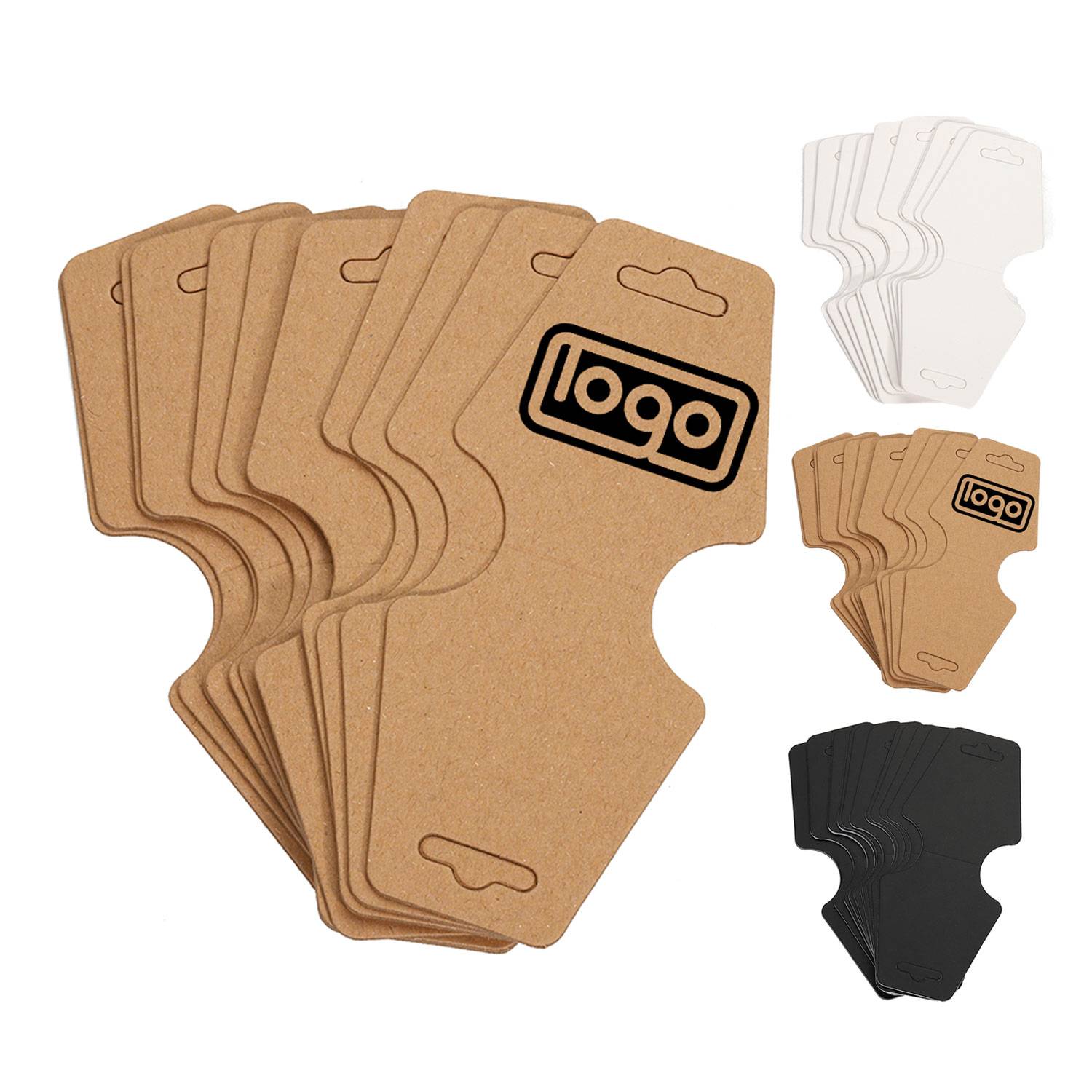 50-Pack Foldable Kraft Paper Necklace Display Cards 2
