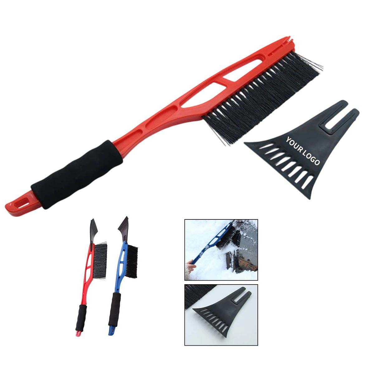 Plastic Car Ice Scraper Brush with Long Handle 2
