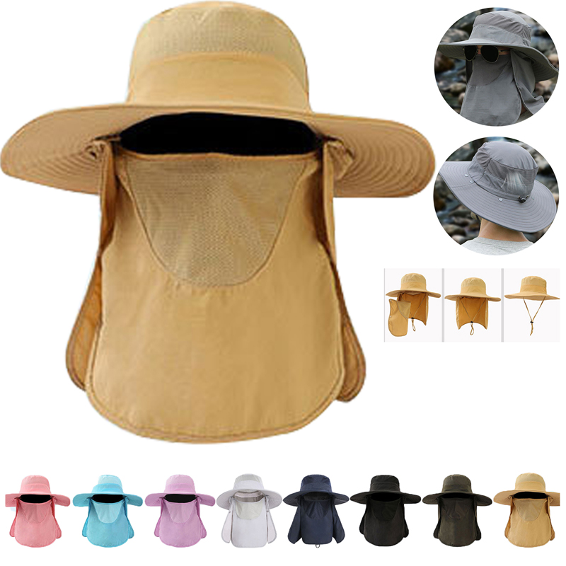 Travel Mesh Sun/fishing Hat With Neck Cape wide brim, face & neck flap 6
