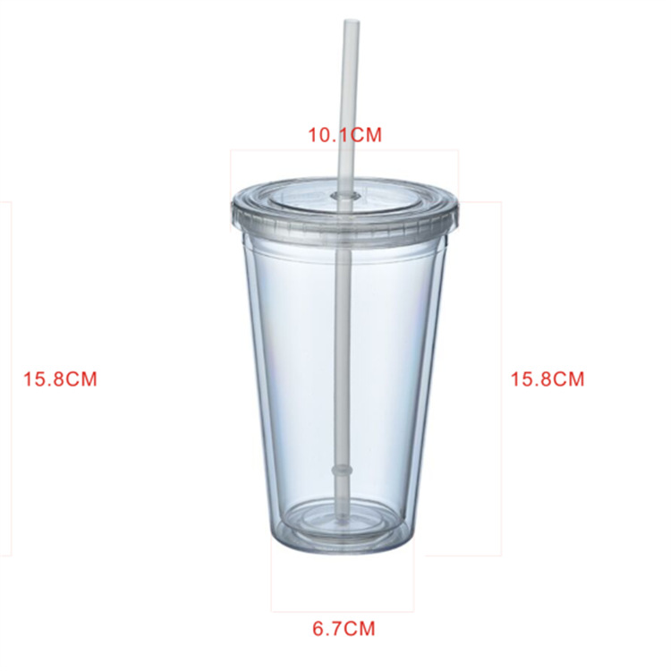 16oz Double Wall Tumbler with Straw 2