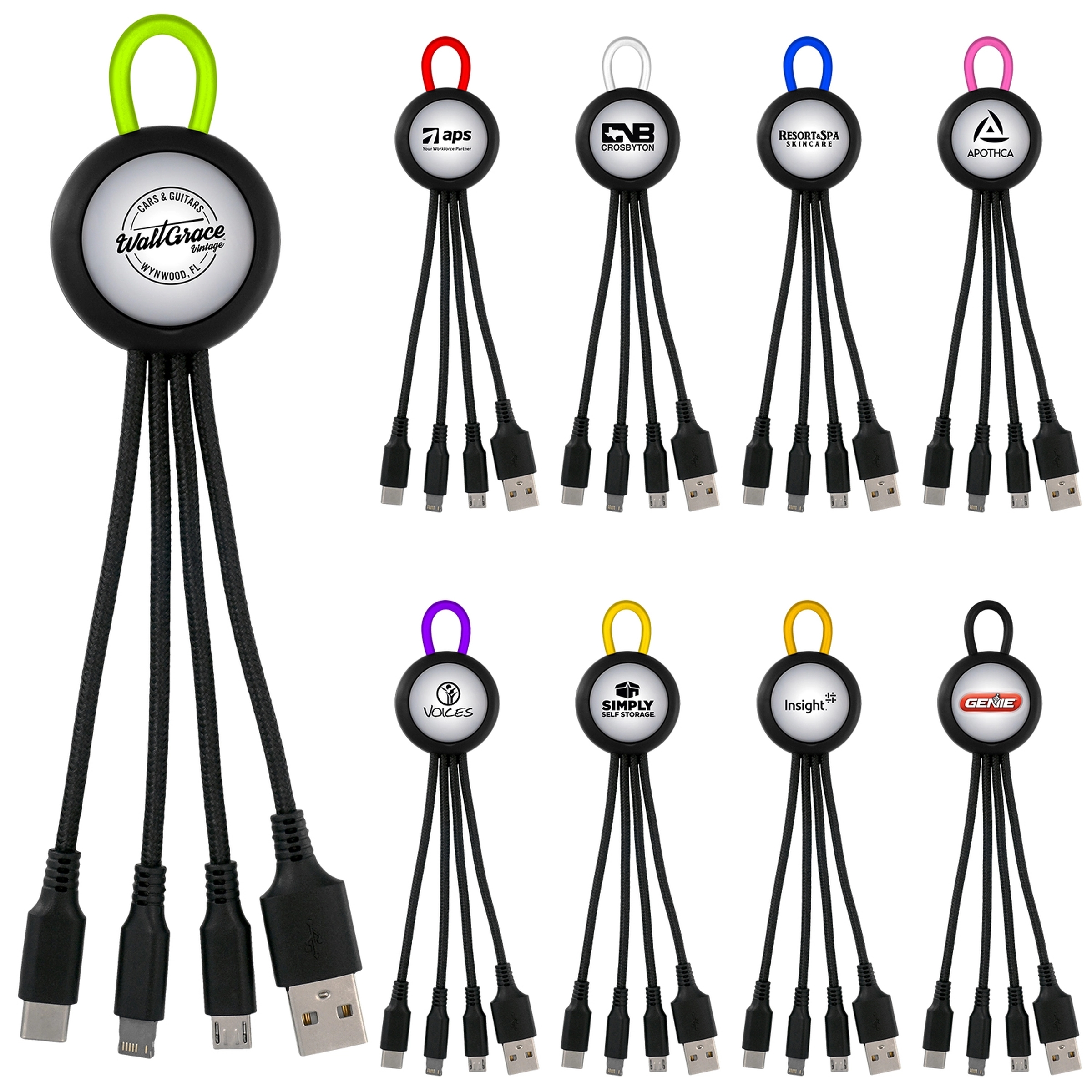 CLEARVIEW LIGHT UP LOOP 3-IN-1 CHARGING CABLE