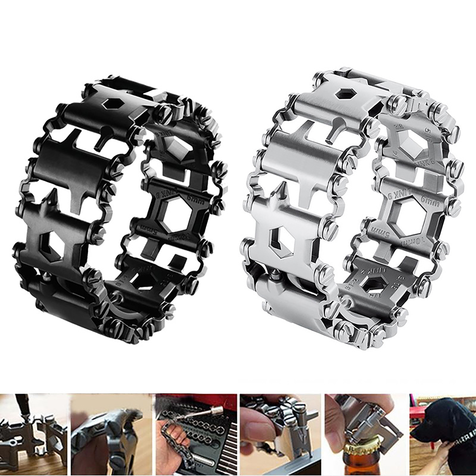 29 In 1 Stainless Steel Multi-functional Tool Bracelet for Family/ Camping/Hiking 6