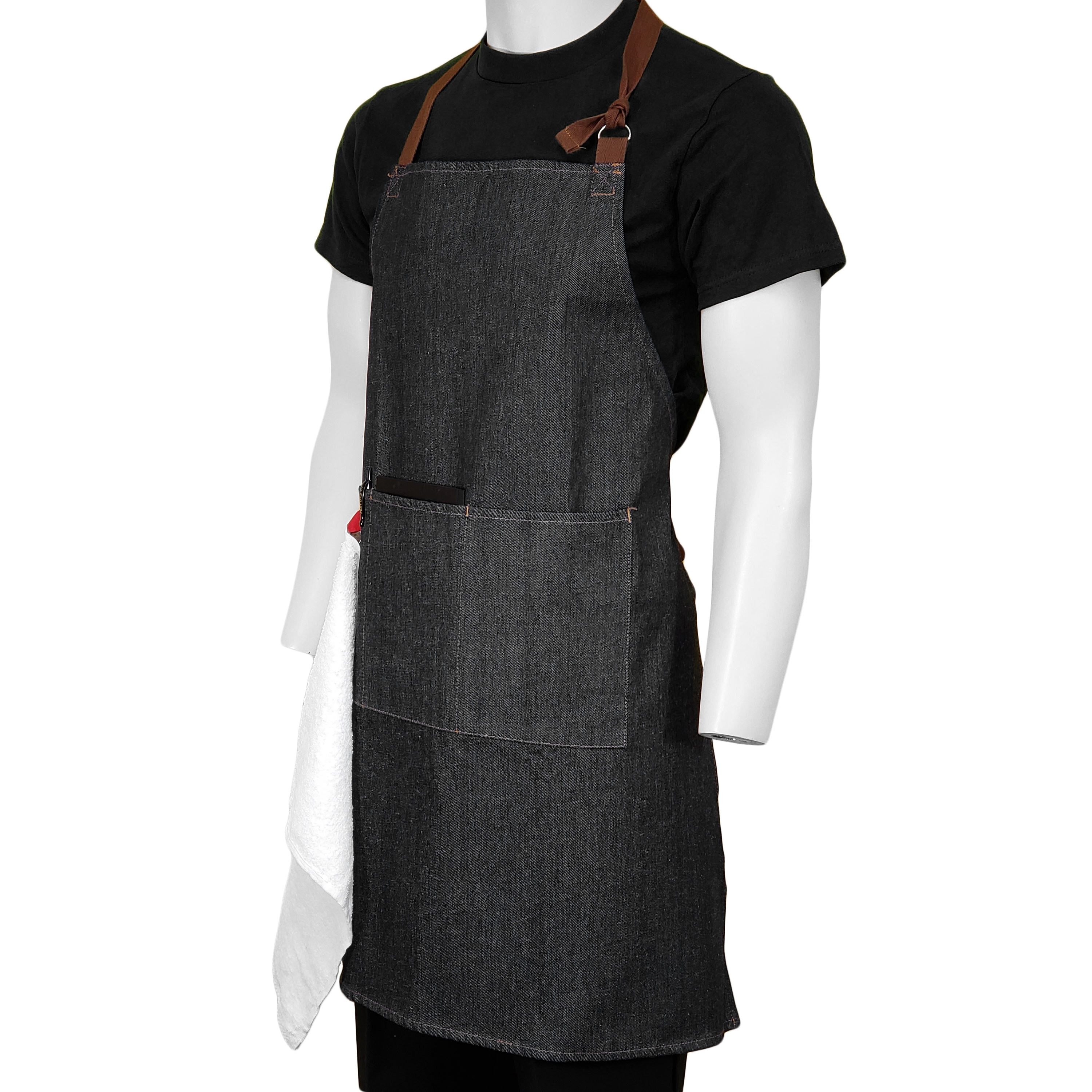 31 in. x 26 in. Adjustable Denim Bib Apron with Pockets (BLANK) 2