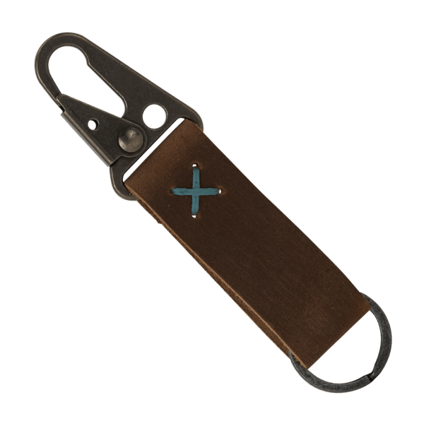 Busker Leather Keychain with Antique Nickel Carabiner 47