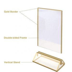 Gold Acrylic Picture Frames Clear Double Sided Menu 4