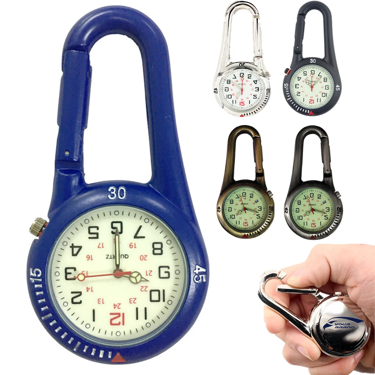 Outdoor Mini Round luminous Dial Hook Watch pocket watch 6