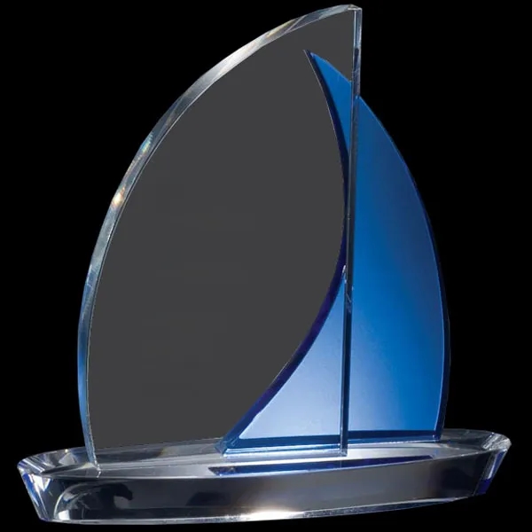 Personalized Sailboat Crystal Award 2