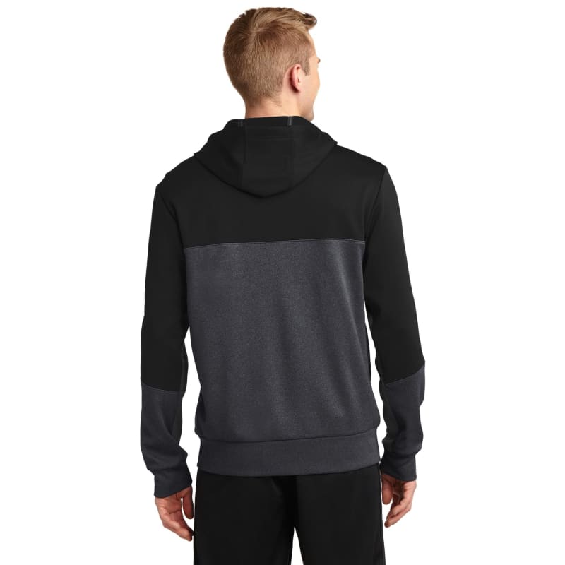 Sport-Tek Tech Fleece Colorblock Full-Zip Hooded Jacket. 3