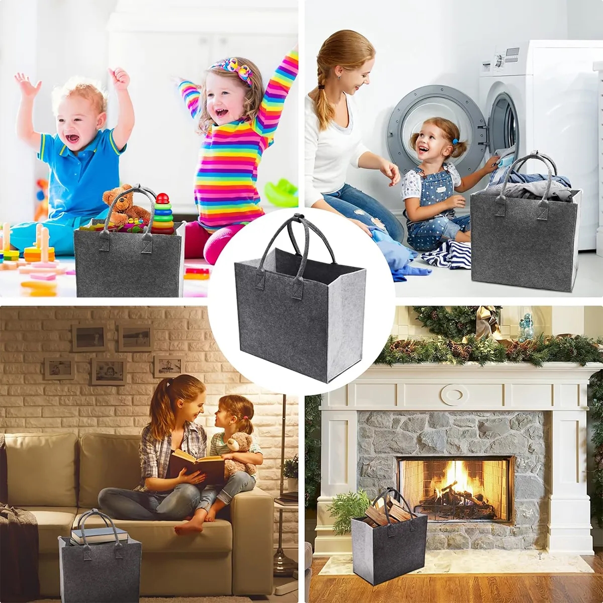 Custom Reusable Durable Large Felt Tote Shopping Bag 5